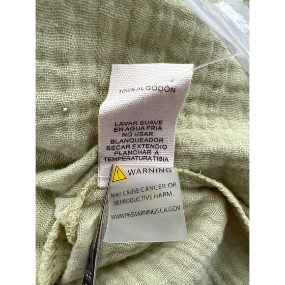 Hem and Thread Romper Size Large Gauze Short Sleeve Button Up Drawstring Crinkle - Picture 5 of 7